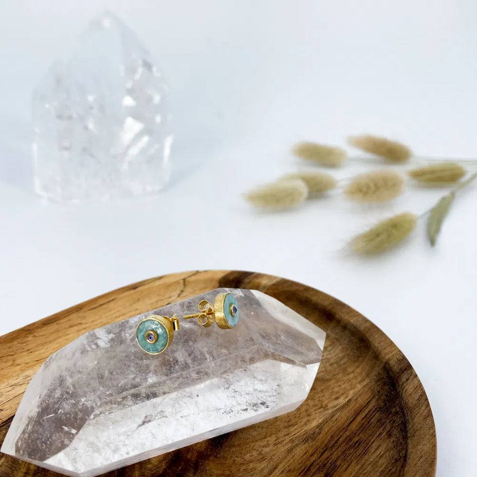 Boucles d&rsquo;oreilles Amazonite – Modèle Holly